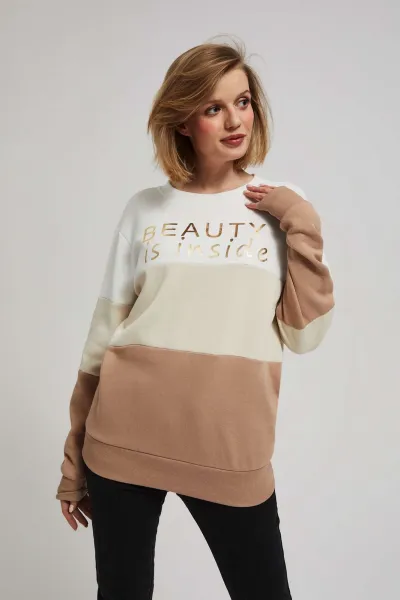 Marisse Dark Beige Printed Sweatshirt