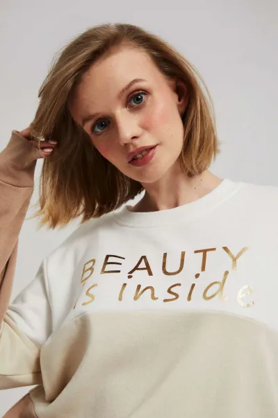 Marisse Dark Beige Printed Sweatshirt