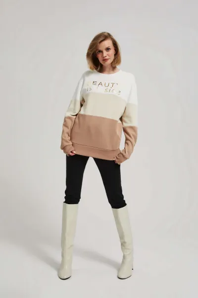 Marisse Dark Beige Printed Sweatshirt