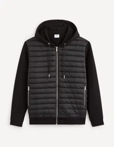 Čierna pánska prešívaná bunda Celio Fequilted