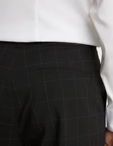 Čierne pánske kockované skrátené nohavice Celio Fonoel