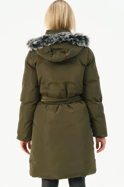 Z6774 DEWBERRY WOMEN'S COAT-KHAKI