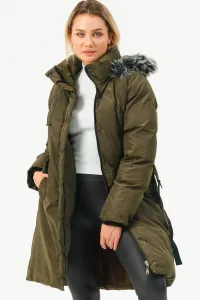 Z6774 DEWBERRY WOMEN'S COAT-KHAKI