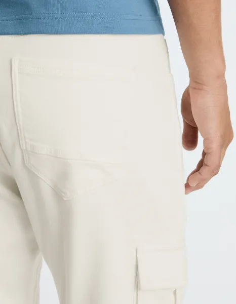 Krémové pánske cargo nohavice Celio Cokit4