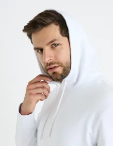 Biela pánska mikina s kapucňou Celio Fesix