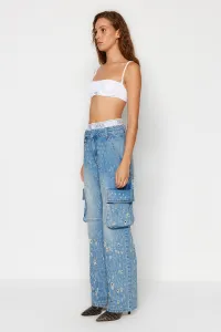 Trendyol X Sagaza Studio modrý elastický detail a na sebe džínsy