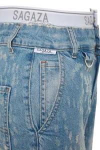 Trendyol X Sagaza Studio modrý elastický detail a na sebe džínsy