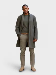 Ombre Men's lightweight single-breasted coat - graphite-khaki