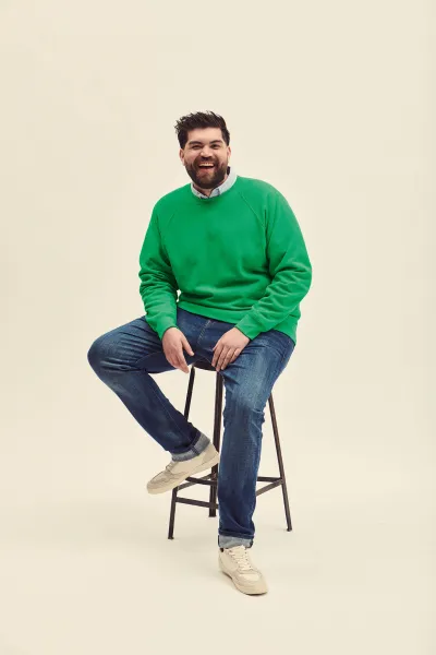 Zielona bluza męska Raglan Sweat Fruit of the Loom