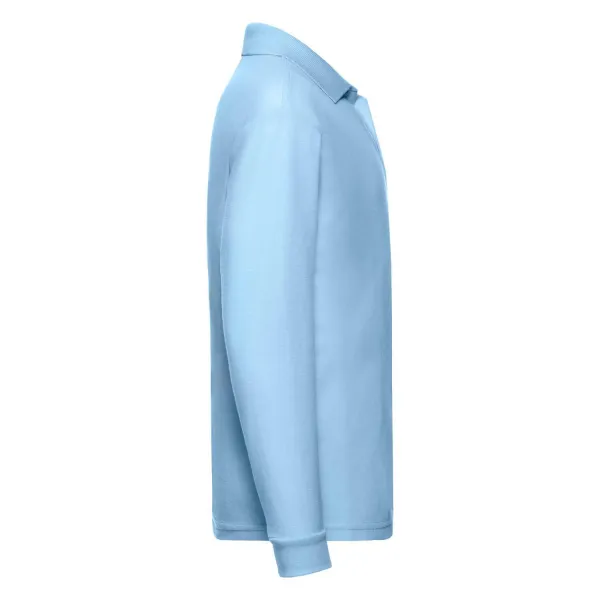 Blue Long Sleeve Polo Shirt Fruit of the Loom