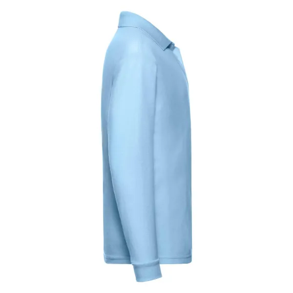 Blue Long Sleeve Polo Shirt Fruit of the Loom