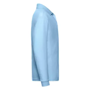 Blue Long Sleeve Polo Shirt Fruit of the Loom