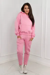 Insulated set sweatshirt + trousers light pink