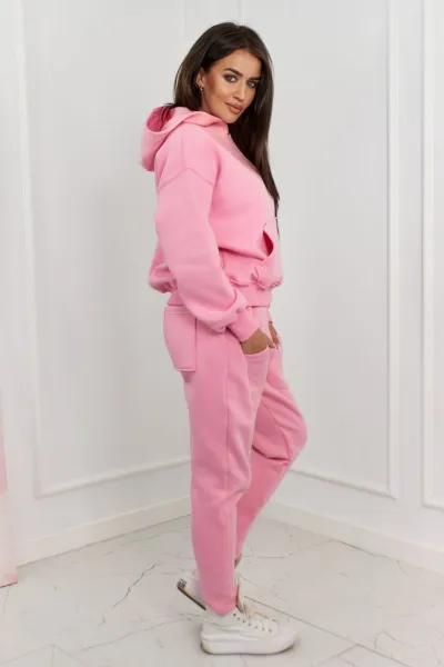 Insulated set sweatshirt + trousers light pink