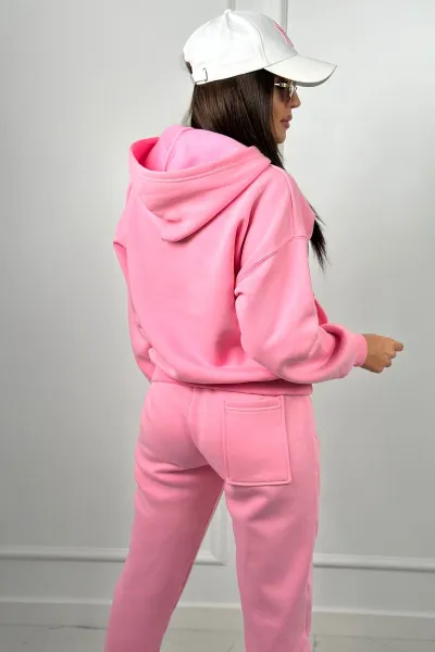 Insulated set sweatshirt + trousers light pink