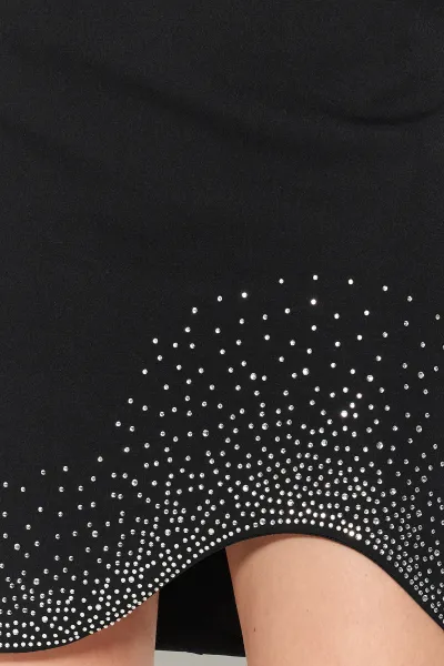 Trendyol Black Stones Printed Fitted Skirt