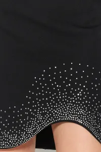 Trendyol Black Stones Printed Fitted Skirt