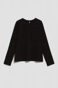 Marisse Black Blouse With Lace On The Sleeves