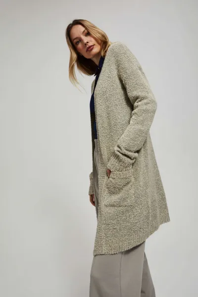 Marisse Long Cardigan With Pockets, Sand Color