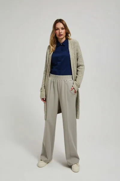 Marisse Long Cardigan With Pockets, Sand Color