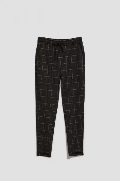 Marisse Black Checkered Trousers