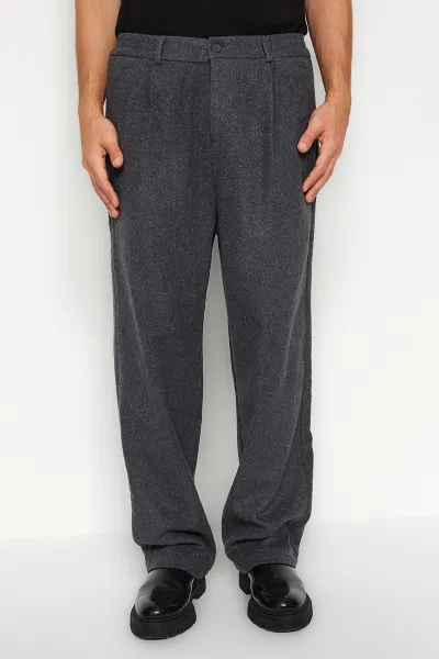Trendyol Gray Wide Leg Stamp Trousers