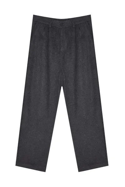 Trendyol Gray Wide Leg Stamp Trousers