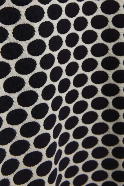 Marisse Blouse With A Geometric Pattern, White And Navy Blue