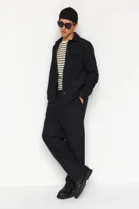 Trendyol Black Wide Leg Stamped Trousers