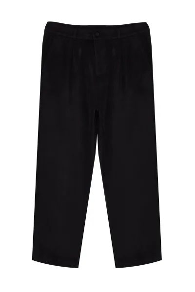Trendyol Black Wide Leg Stamped Trousers