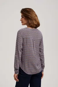 Marisse Patterned V-Neck Shirt In Light Blue