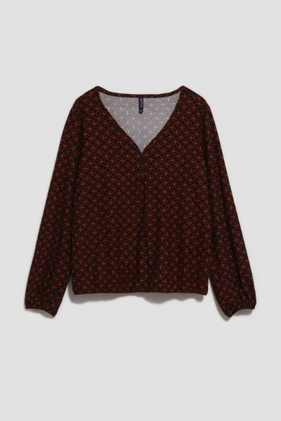 Marisse Blouse With A Geometric Pattern