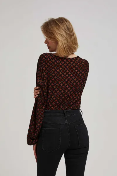 Marisse Blouse With A Geometric Pattern