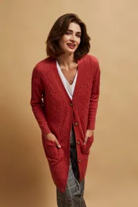 Marisse Long Raspberry Cardigan