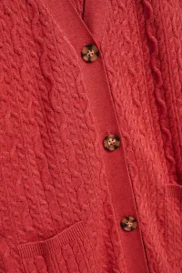 Marisse Long Raspberry Cardigan