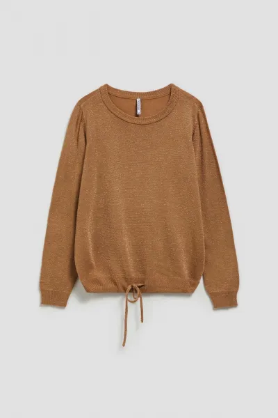 Marisse Sweater With Metallic Thread And Tie