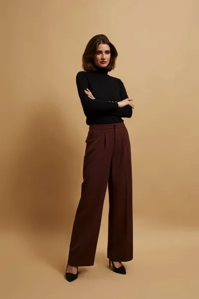 Marisse Brown Creased Trousers