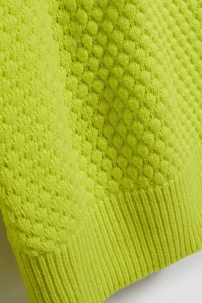 Marisse Lime V-Neck Sweater