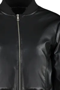 Trendyol Limited Edition Black Premium oversize kabát z umelej kože na zips