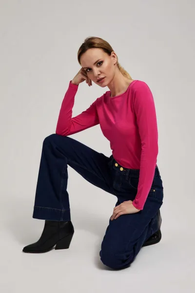 Marisse Mid-Rise Wide-Leg Jeans In Navy Blue