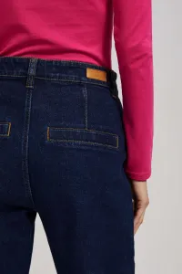 Marisse Mid-Rise Wide-Leg Jeans In Navy Blue