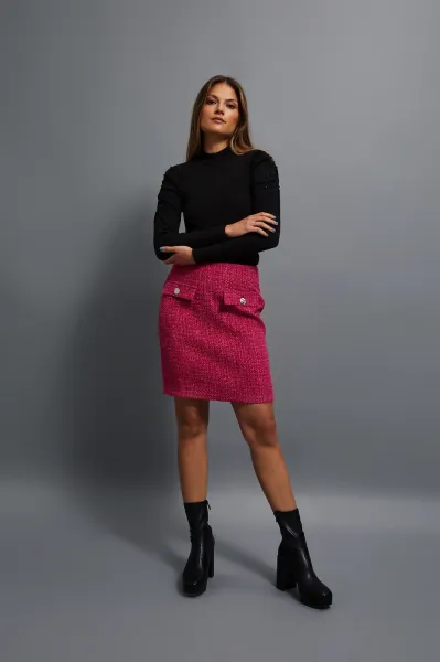 Marisse Pink Tweed Skirt