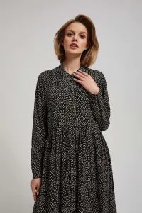 Marisse Black Shirt Dress With A Flared Bottom