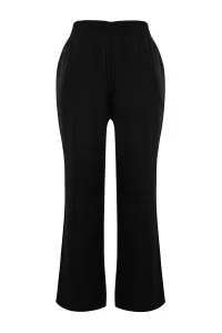 Trendyol Curve čierne splývavé tkané nohavice širokého strihu