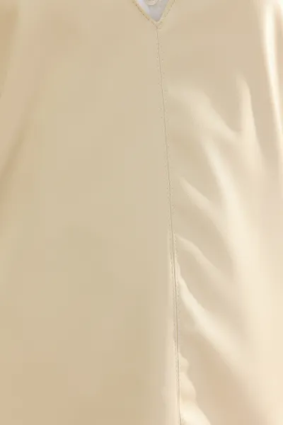 Trendyol Stone rovný strih z umelej kože Gilet tkané šaty