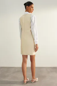 Trendyol Stone rovný strih z umelej kože Gilet tkané šaty