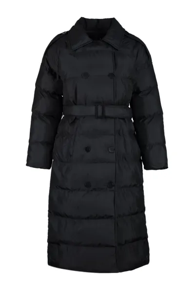 Trendyol Black Belted vodoodpudivý dlhý nafukovací kabát