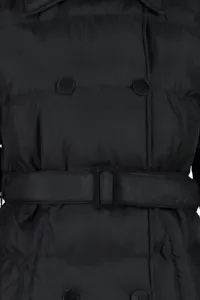 Trendyol Black Belted vodoodpudivý dlhý nafukovací kabát