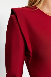Trendyol Burgundy vlnitá kombinéza tkané tkané šaty