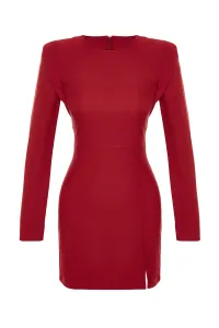 Trendyol Burgundy vlnitá kombinéza tkané tkané šaty